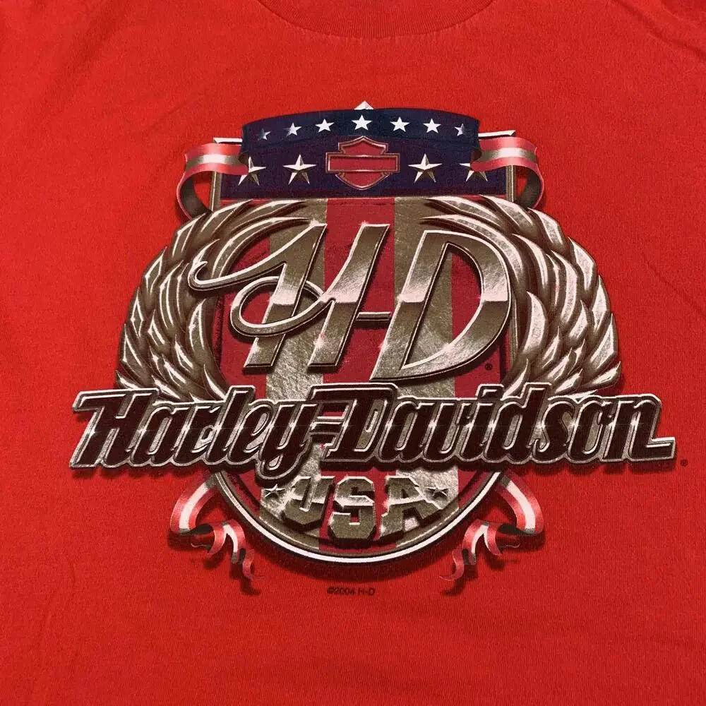 Vintage Harley-Davidson Shirt Mens Large Red North Shore Slidell LA USA 2004 Tee - Picture 2 of 10